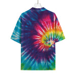 Rainbow Tie Dye Print Rayon Hawaiian Shirt