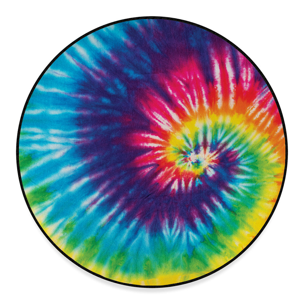 Rainbow Tie Dye Print Round Floor Mat