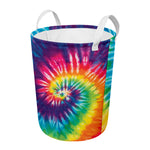 Rainbow Tie Dye Print Round Laundry Basket