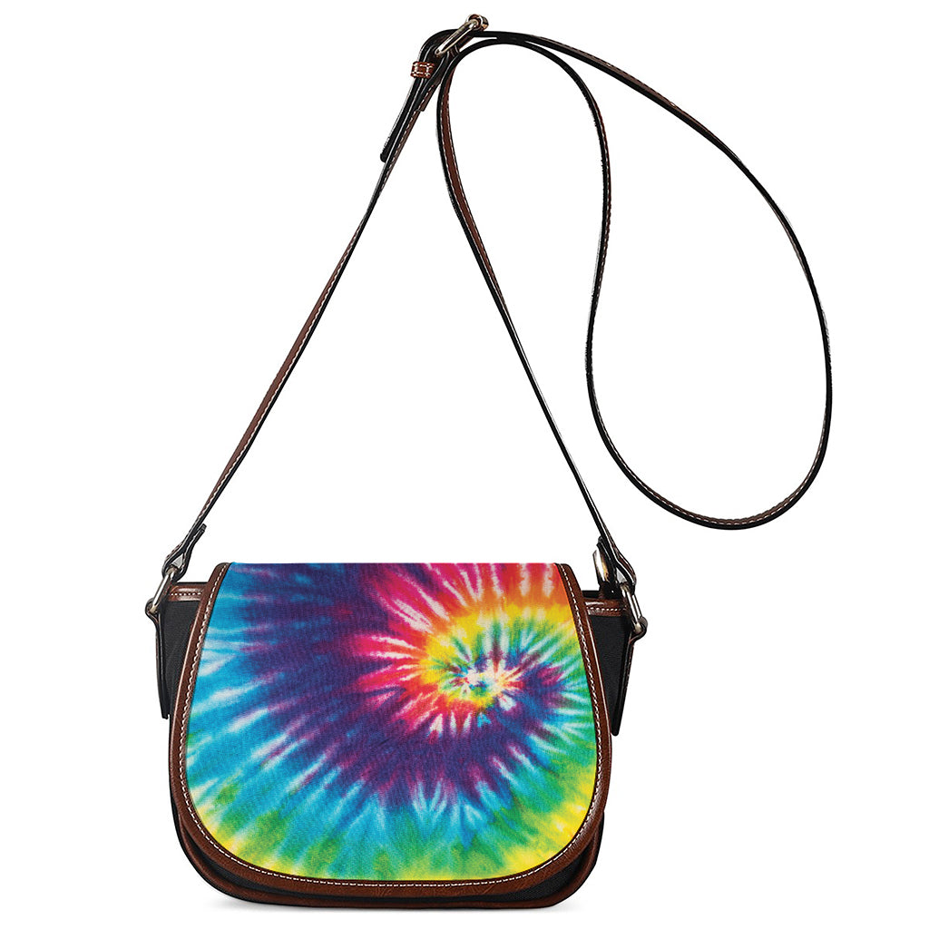 Rainbow Tie Dye Print Saddle Bag