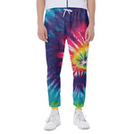 Rainbow Tie Dye Print Scuba Joggers