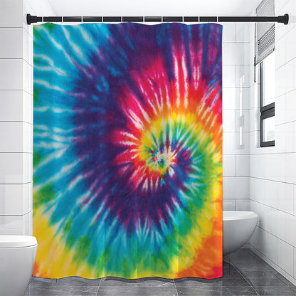 Rainbow Tie Dye Print Shower Curtain
