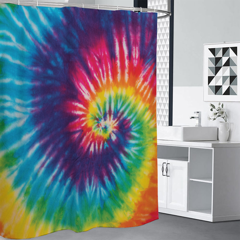Rainbow Tie Dye Print Shower Curtain