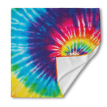 Rainbow Tie Dye Print Silk Bandana