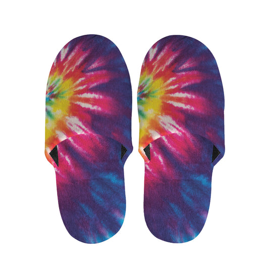 Rainbow Tie Dye Print Slippers