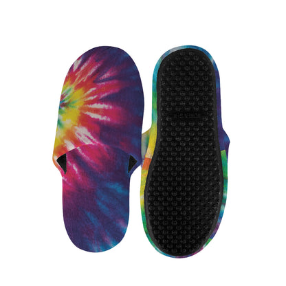 Rainbow Tie Dye Print Slippers