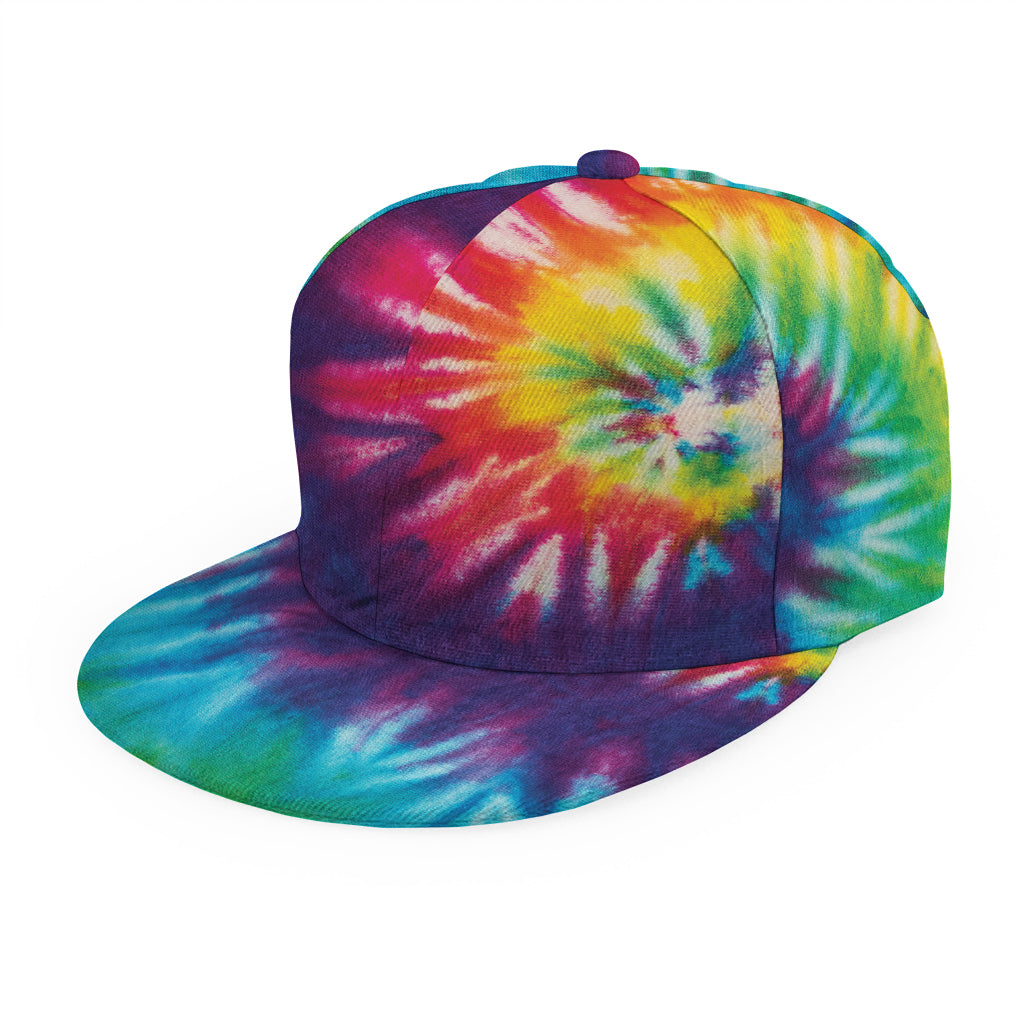 Rainbow Tie Dye Print Snapback Cap