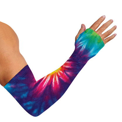 Rainbow Tie Dye Print Sun Protection Arm Sleeves