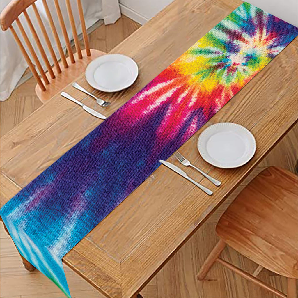 Rainbow Tie Dye Print Table Runner