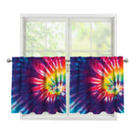 Rainbow Tie Dye Print Tier Curtains