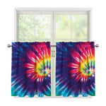 Rainbow Tie Dye Print Tier Curtains