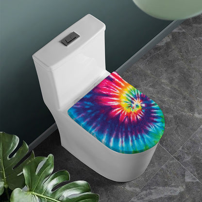 Rainbow Tie Dye Print Toilet Lid Cover