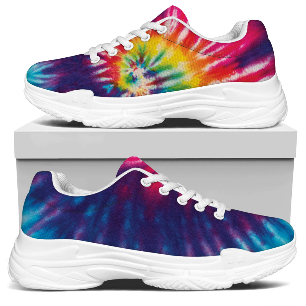 Rainbow Tie Dye Print White Chunky Shoes