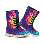 Rainbow Tie Dye Print Winter Boots