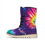 Rainbow Tie Dye Print Winter Boots