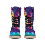 Rainbow Tie Dye Print Winter Boots