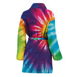Rainbow Tie Dye Print Women's Bathrobe