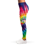 Rainbow Tie Dye Print Women's Leggings
