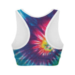 Rainbow Tie Dye Print Women's Sports Bra