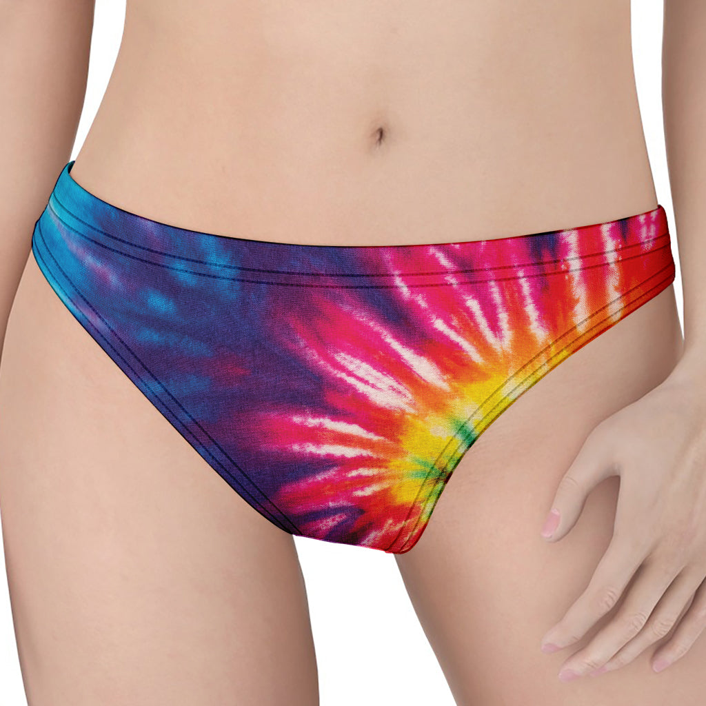 Rainbow Tie Dye Print Women's Thong