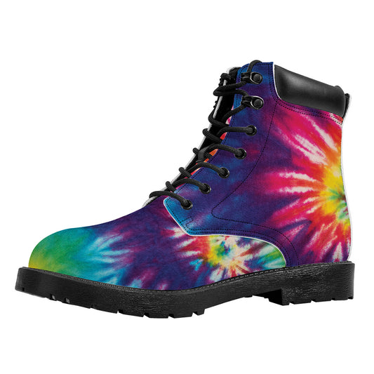 Rainbow Tie Dye Print Work Boots