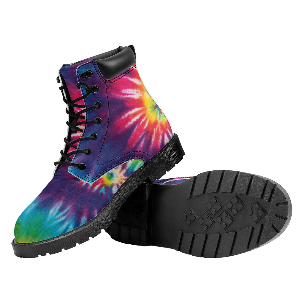 Rainbow Tie Dye Print Work Boots