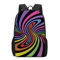 Rainbow Torus Psychedelic Print 17 Inch Backpack