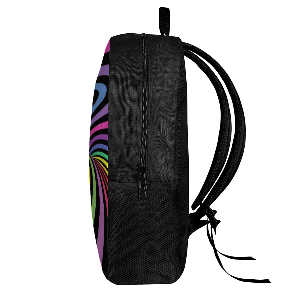 Rainbow Torus Psychedelic Print 17 Inch Backpack