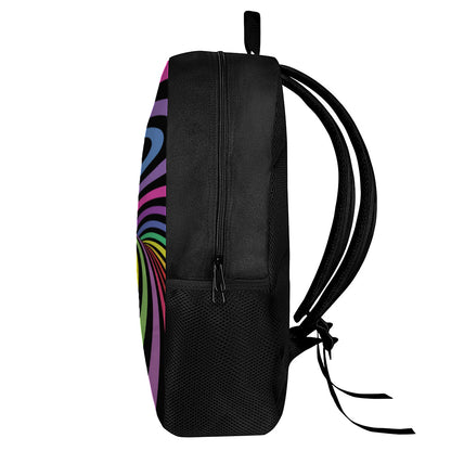 Rainbow Torus Psychedelic Print 17 Inch Backpack