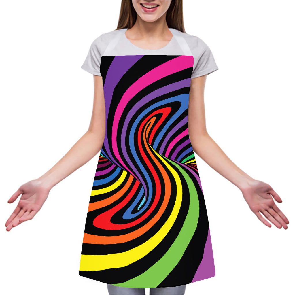 Rainbow Torus Psychedelic Print Adjustable Apron