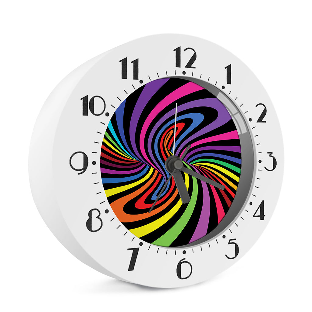 Rainbow Torus Psychedelic Print Alarm Clock