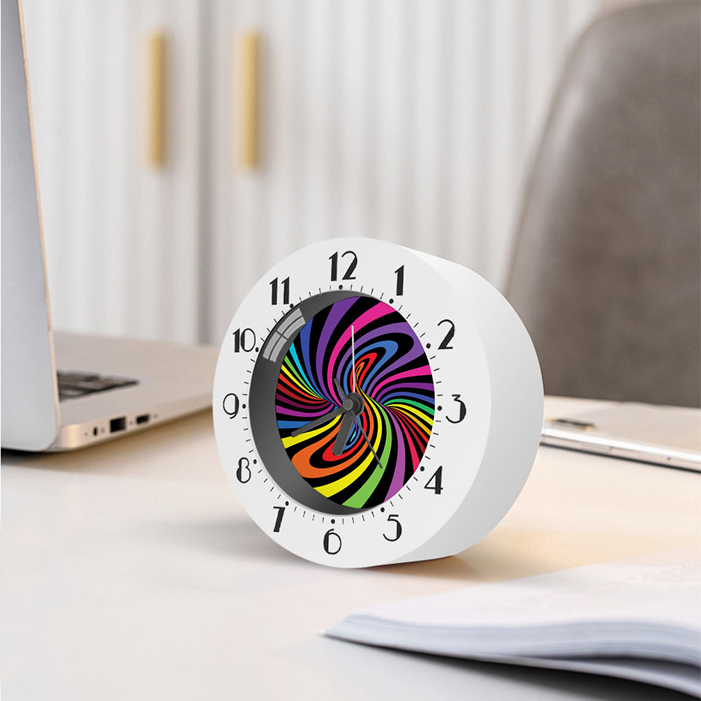 Rainbow Torus Psychedelic Print Alarm Clock
