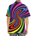 Rainbow Torus Psychedelic Print Aloha Shirt
