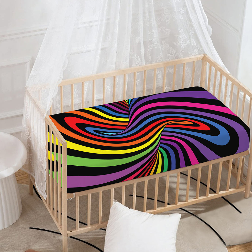 Rainbow Torus Psychedelic Print Baby Crib Sheet