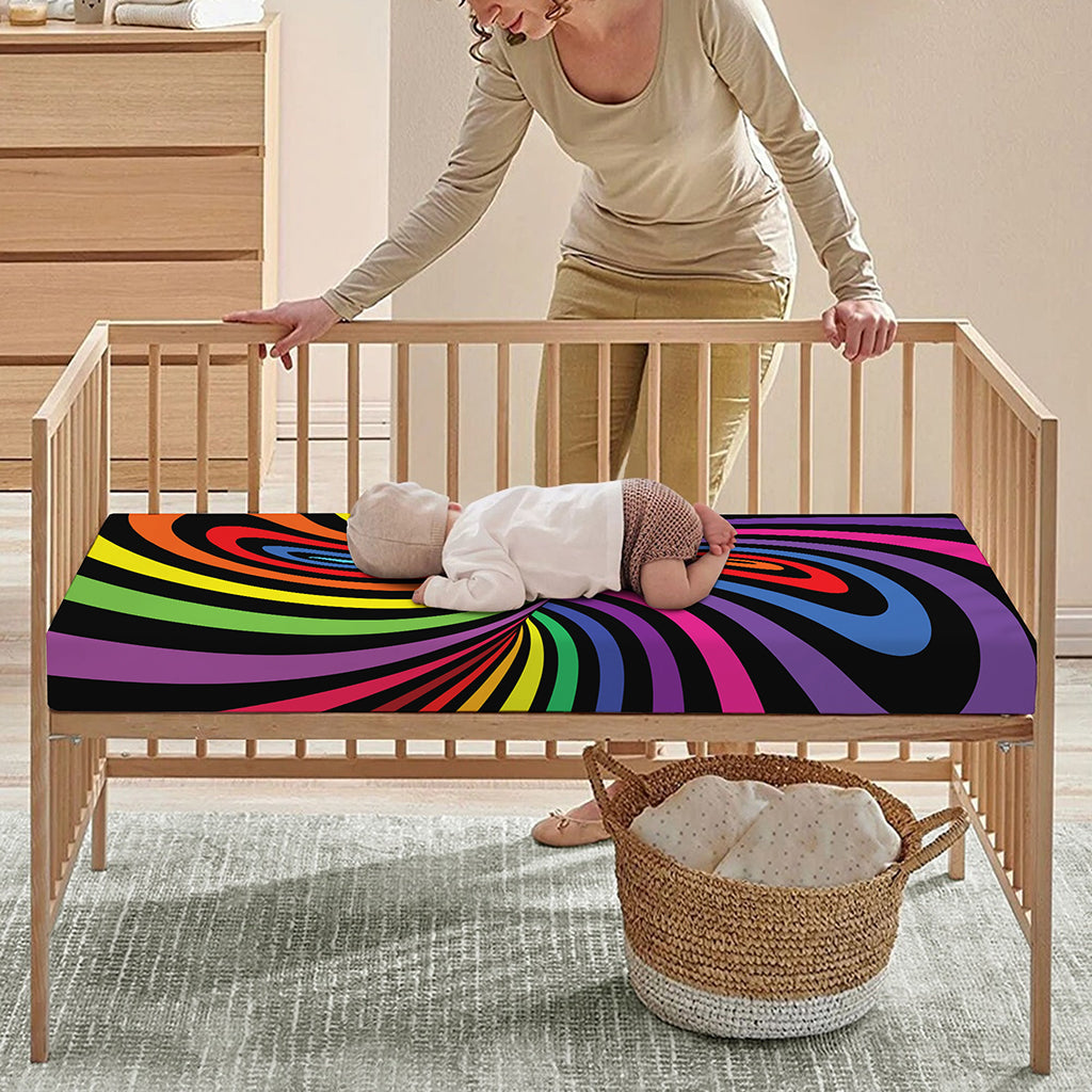 Rainbow Torus Psychedelic Print Baby Crib Sheet