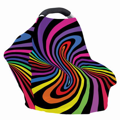 Rainbow Torus Psychedelic Print Baby Seat Cover