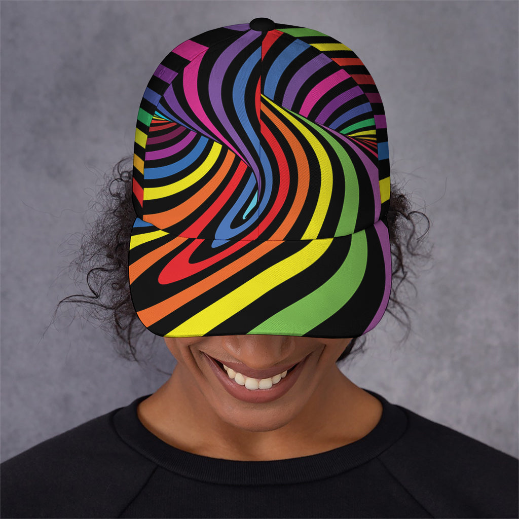 Rainbow Torus Psychedelic Print Baseball Cap