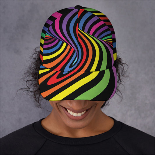 Rainbow Torus Psychedelic Print Baseball Cap