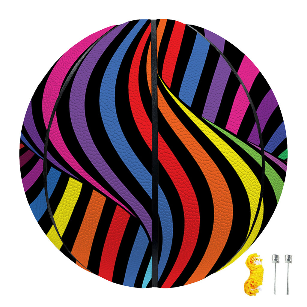 Rainbow Torus Psychedelic Print Basketball