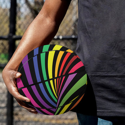 Rainbow Torus Psychedelic Print Basketball