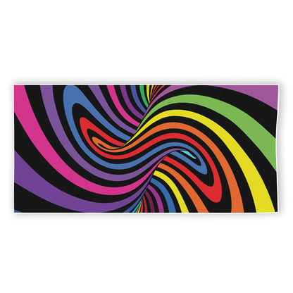Rainbow Torus Psychedelic Print Beach Towel