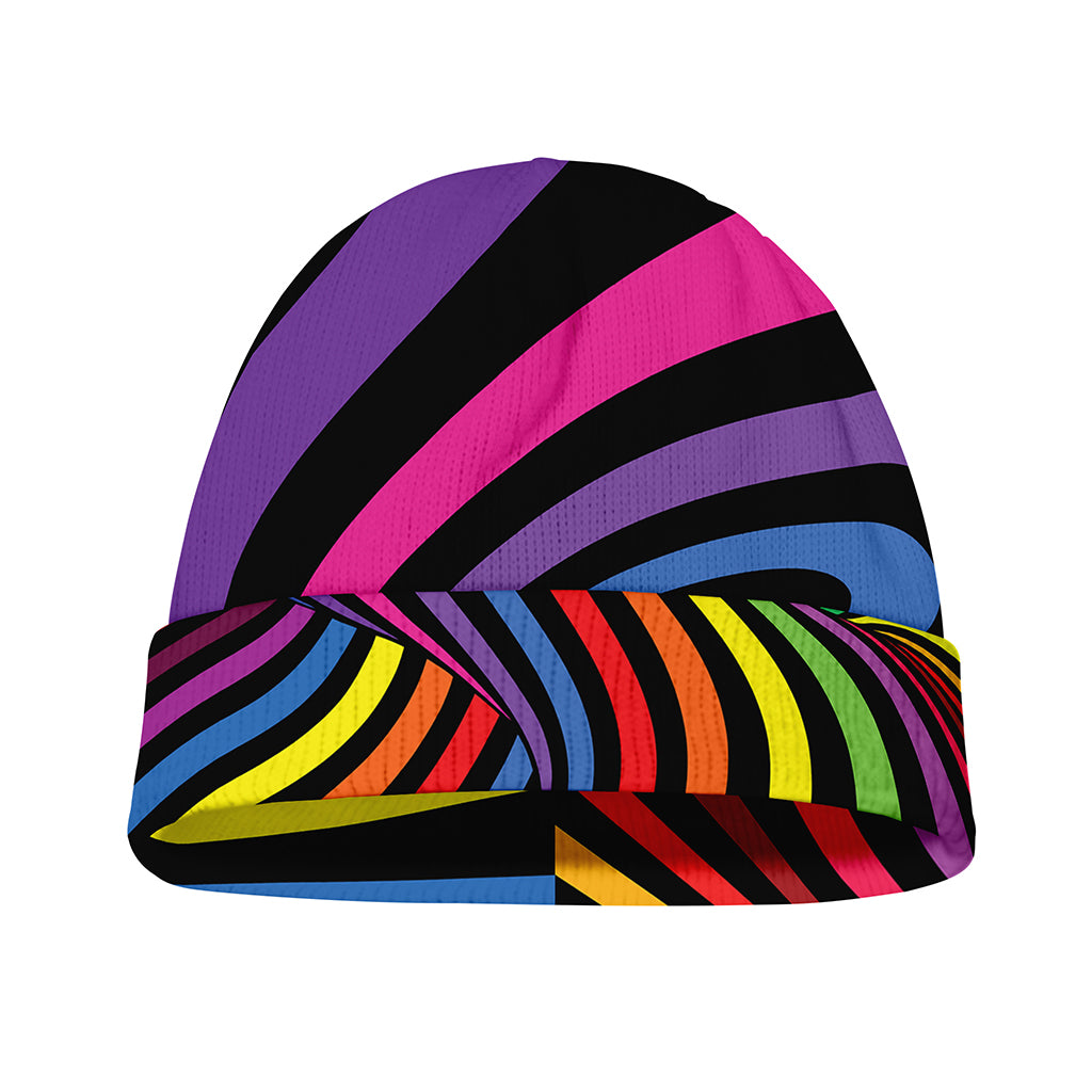 Rainbow Torus Psychedelic Print Beanie
