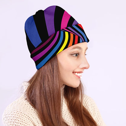 Rainbow Torus Psychedelic Print Beanie