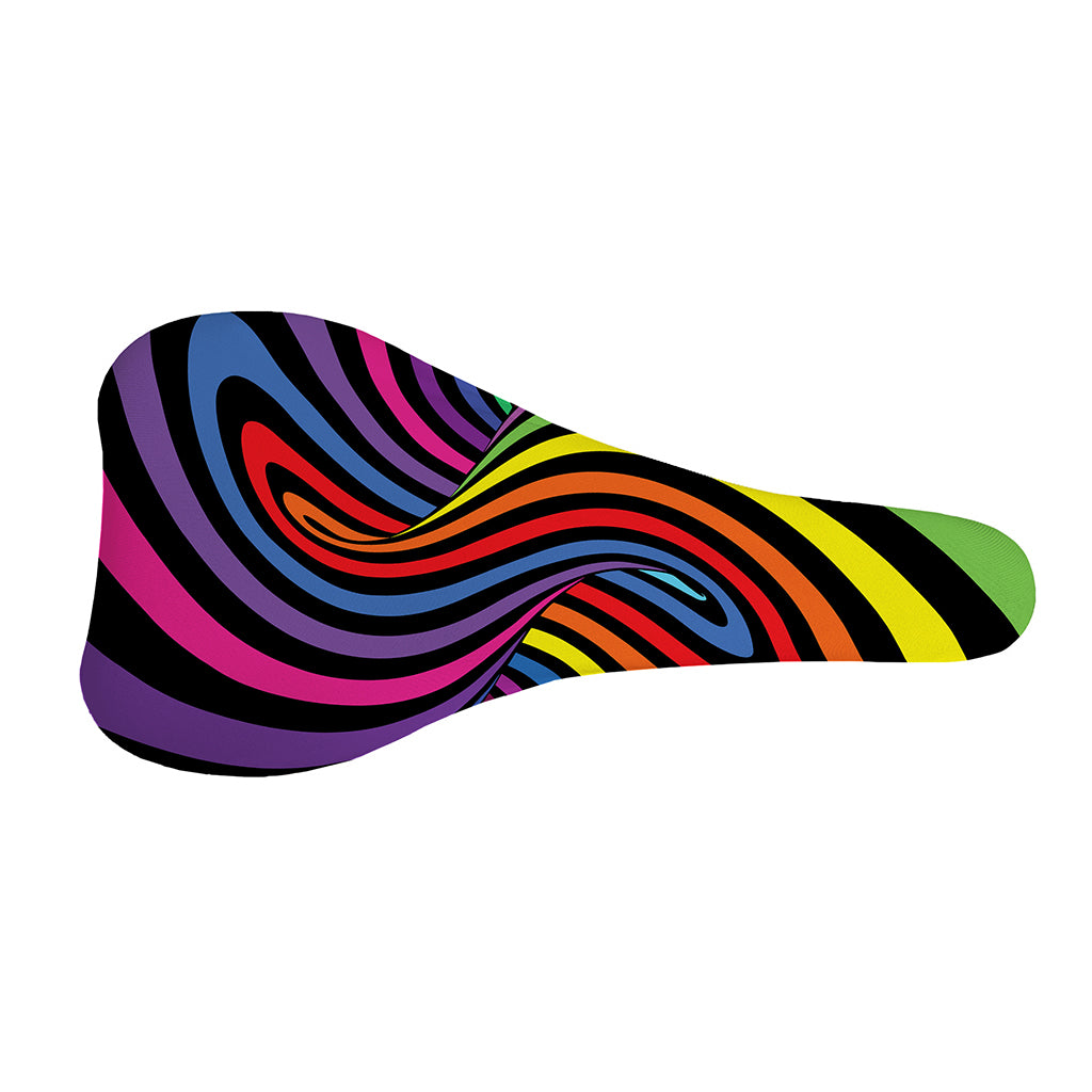Rainbow Torus Psychedelic Print Bicycle Seat Cover