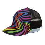 Rainbow Torus Psychedelic Print Black Mesh Trucker Cap