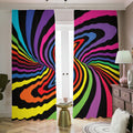 Rainbow Torus Psychedelic Print Dimout Pencil Pleat Curtains