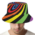Rainbow Torus Psychedelic Print Bucket Hat