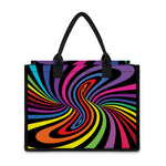 Rainbow Torus Psychedelic Print Canvas Tote Bag