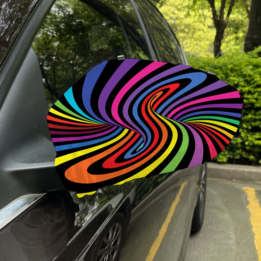 Rainbow Torus Psychedelic Print Car Side Mirror Covers