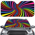 Rainbow Torus Psychedelic Print Car Windshield Sun Shade